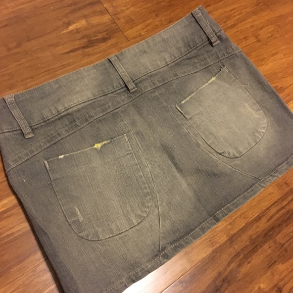 Distressed Jean Mini Skirt - Picture 5 of 6